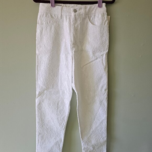 Vintage Guess By Marciano Set, Crop Jacket Jeans With Lace Embroidered Size M 31 - Picture 6 of 9